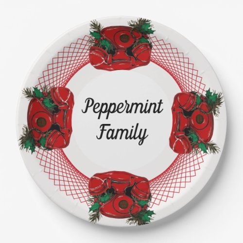 Antique Red Christmas Telephone Coordinating Paper Plates