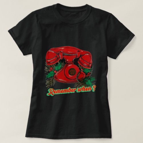 Antique Red Christmas Telephone Coordinating T_Shirt