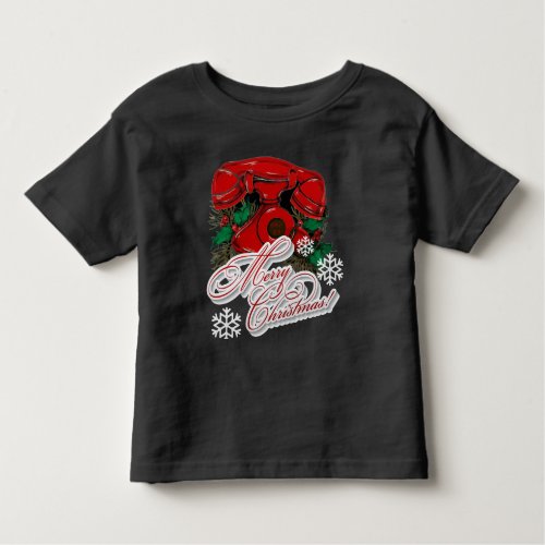 Antique Red Christmas Telephone Coordinating Toddler T_shirt