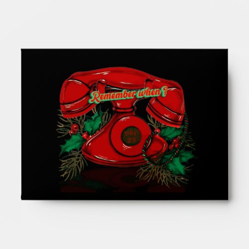 Antique Red Christmas Telephone Envelope