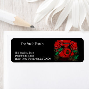 Antique Red Christmas Telephone Gift Label