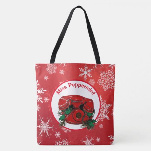 Antique Red Christmas Telephone  Tote Bag