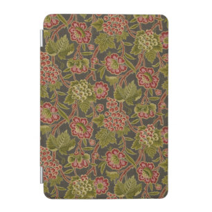 Antique Red Floral and Grapes Botanical Pattern iPad Mini Cover