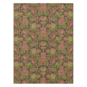 Antique Red Floral and Grapes Botanical Pattern Tablecloth