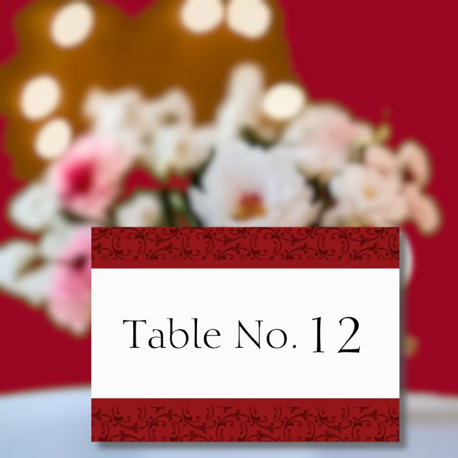 Antique Red Florentine Wedding Table Card (Creator Uploaded)