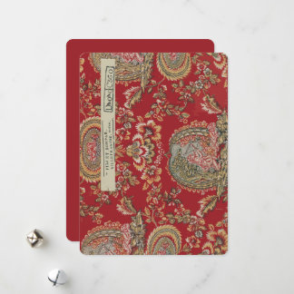 Antique Red French Fabric from Villefranche Holiday Card
