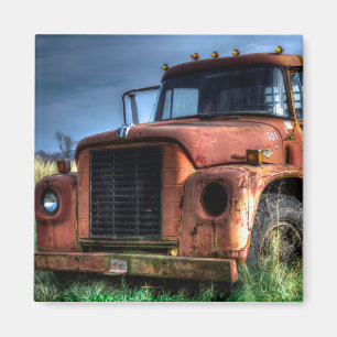 Antique Red International Pickup Truck Magnet