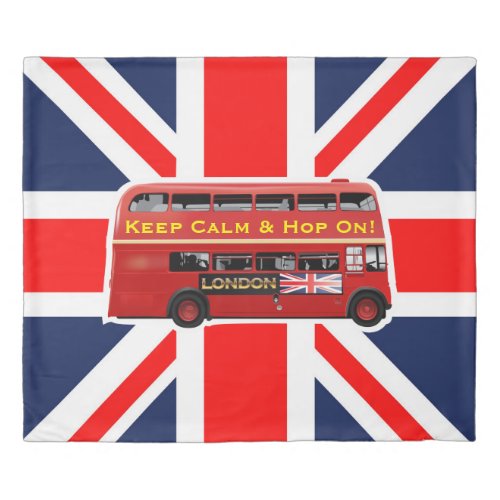 Antique Red London Bus King Size Duvet Cover