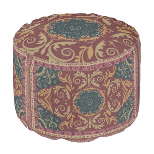 Antique Red Persian Carpet Oriental Rug  Pouf