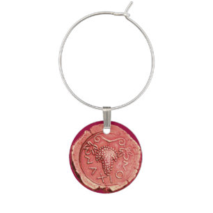 ANTIQUE RED PINK GRAPES AND GRAPE WINE CHARM
