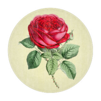 Antique Red Rose Cutting Board
