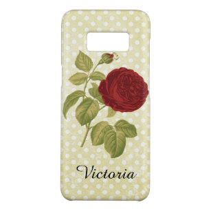 Antique Red Rose Parchment Polka Dots Case-Mate Samsung Galaxy S8 Case
