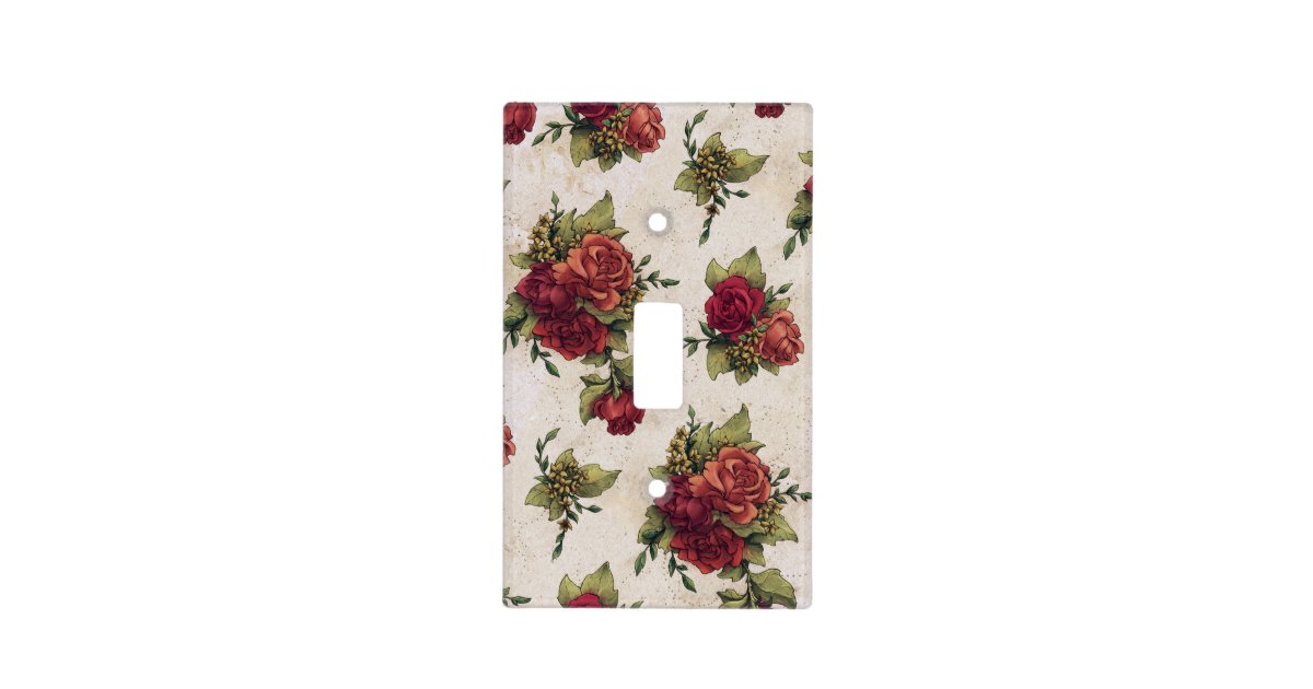 Antique Red Rose Wallpaper Light Switch Cover | Zazzle