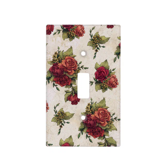 Antique Red Rose Wallpaper Light Switch Cover | Zazzle