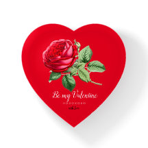Antique Red Rose - Your Choice of Text