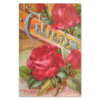 Antique Red Roses Catalog 10" X 15" Tissue Paper