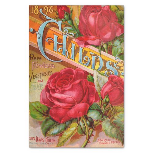 Antique Red Roses Catalog 10 X 15 Tissue Paper