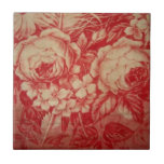 Antique Red Toile Tile at Zazzle