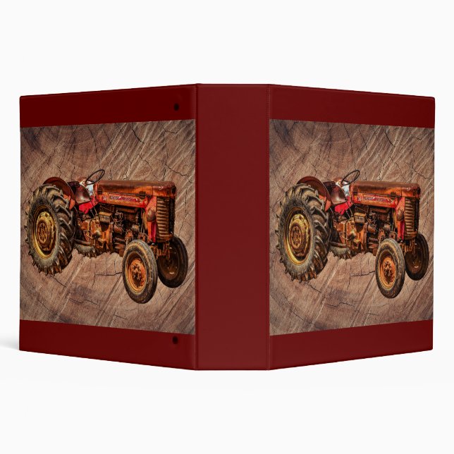 Antique Red Tractor 3 Ring Binder (Background)