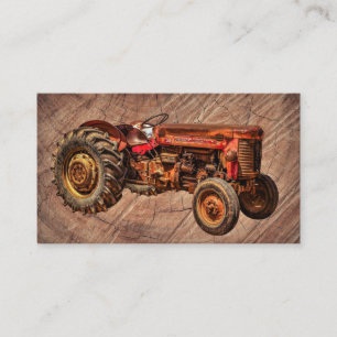 Antique Red Tractor Business Card