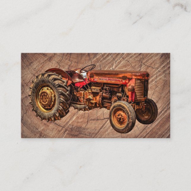 Antique Red Tractor Business Card (Front)