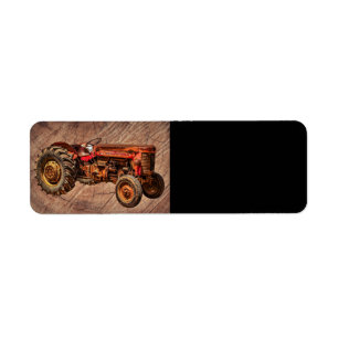 Antique Red Tractor Label
