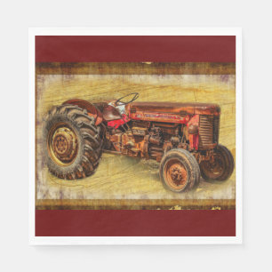 Antique Red Tractor Napkins