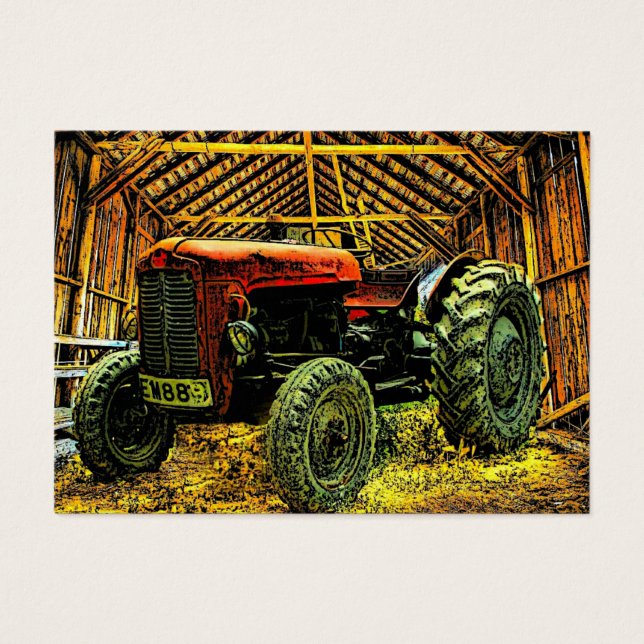 Antique Red Tractor Rustic Barn (Front)