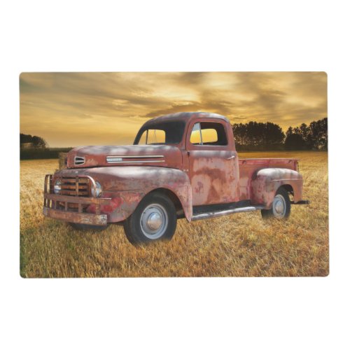 Antique Red Truck Farm Field Placemat