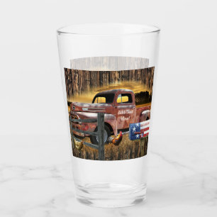Antique Red Truck Vintage Red Truck Farm Truck Glass