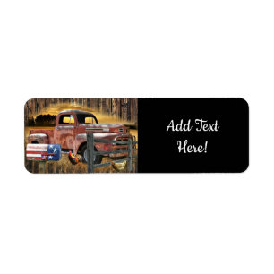 Antique Red Truck Vintage Red Truck Farm Truck Lab Label