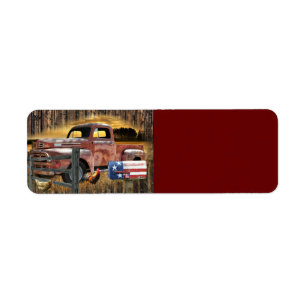 Antique Red Truck Vintage Red Truck Farm Truck Label