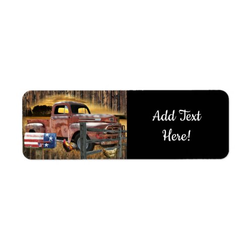 Antique Red Truck Vintage Red Truck Farm Truck Label