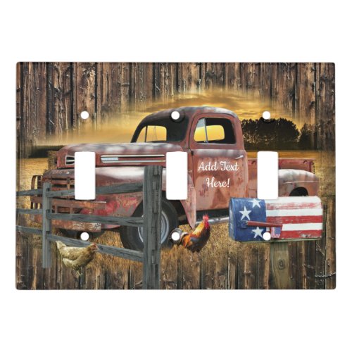 Antique Red Truck Vintage Red Truck Farm Truck Light Switch Cover