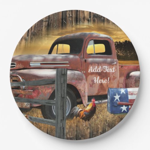 Antique Red Truck Vintage Red Truck Farm Truck Paper Plates