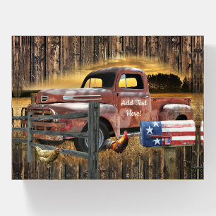 Antique Red Truck Vintage Red Truck Farm Truck Paperweight