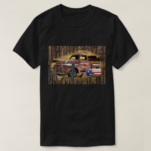 Antique Red Truck Vintage Red Truck Farm Truck T_Shirt