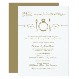 Antique Rehearsal Dinner | Eat Drink e Married Card