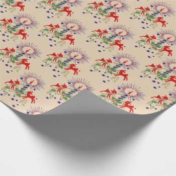 Antique Reindeer Christmas Wrapping Paper by christmas1900 at Zazzle