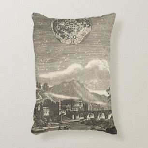 Antique Renaissance Era Moon by Allain Mallet Accent Pillow