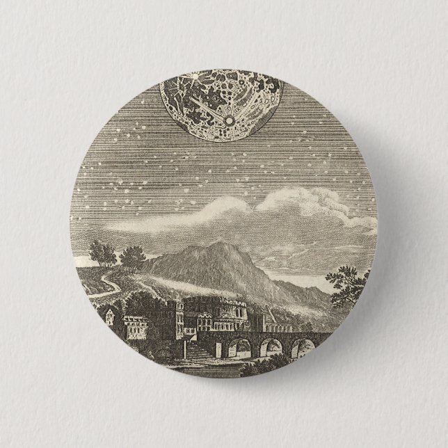 Antique Renaissance Era Moon by Allain Mallet Button (Front)