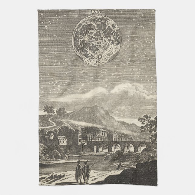 Antique Renaissance Era Moon by Allain Mallet Kitchen Towel (Vertical)