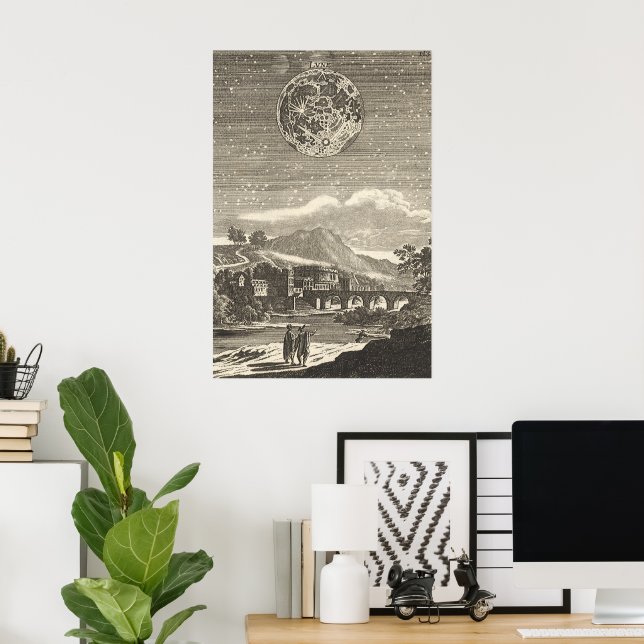 Antique Renaissance Era Moon by Allain Mallet Poster (Home Office)