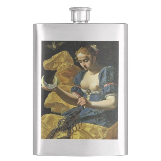 ANTIQUE RENAISSANCE TAROT 18 -THE MOON HIP FLASK (Front)