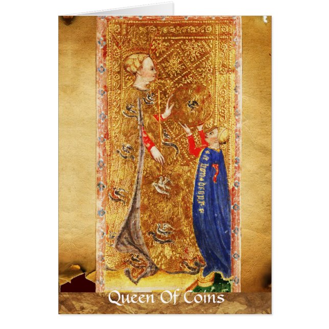ANTIQUE RENAISSANCE TAROT/KING AND QUEEN OF COINS (Front)