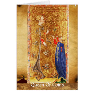 ANTIQUE RENAISSANCE TAROT/KING AND QUEEN OF COINS CARDS