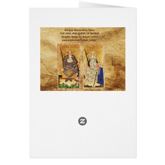 ANTIQUE RENAISSANCE TAROT/KING AND QUEEN OF SWORDS (Back)