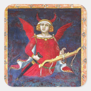 ANTIQUE RENAISSANCE TAROT /THE DEVIL Pride Detail Square Sticker