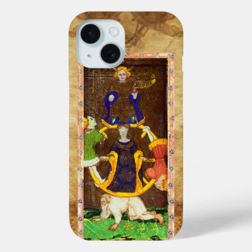 ANTIQUE RENAISSANCE TAROTS 10  WHEEL OF FORTUNE iPhone 15 CASE