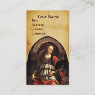 ANTIQUE RENAISSANCE TAROTS 11 FORTITUDE PARCHMENT BUSINESS CARD